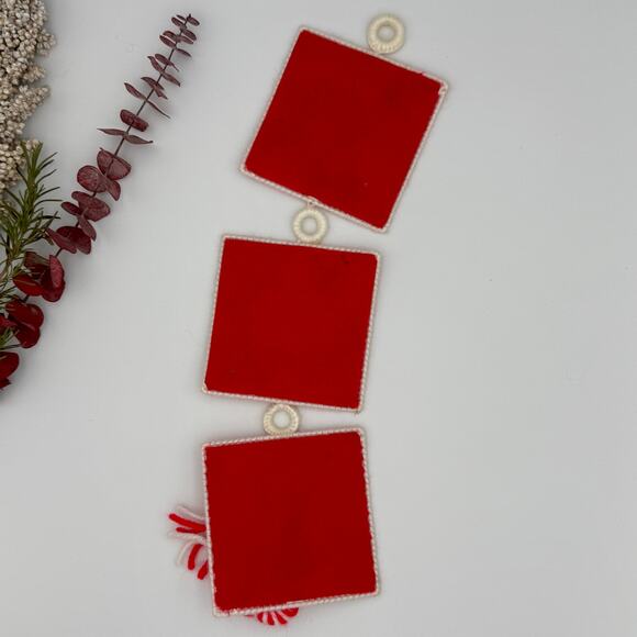 Vintage Handmade JOY Wall Hanging Christmas Decor 1980s - Picture 6 of 7